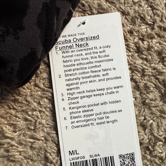 NWT lululemon Scuba Oversized Funnel-Neck Half Zip in Spray Leopard - Size M/L - Picture 7 of 10